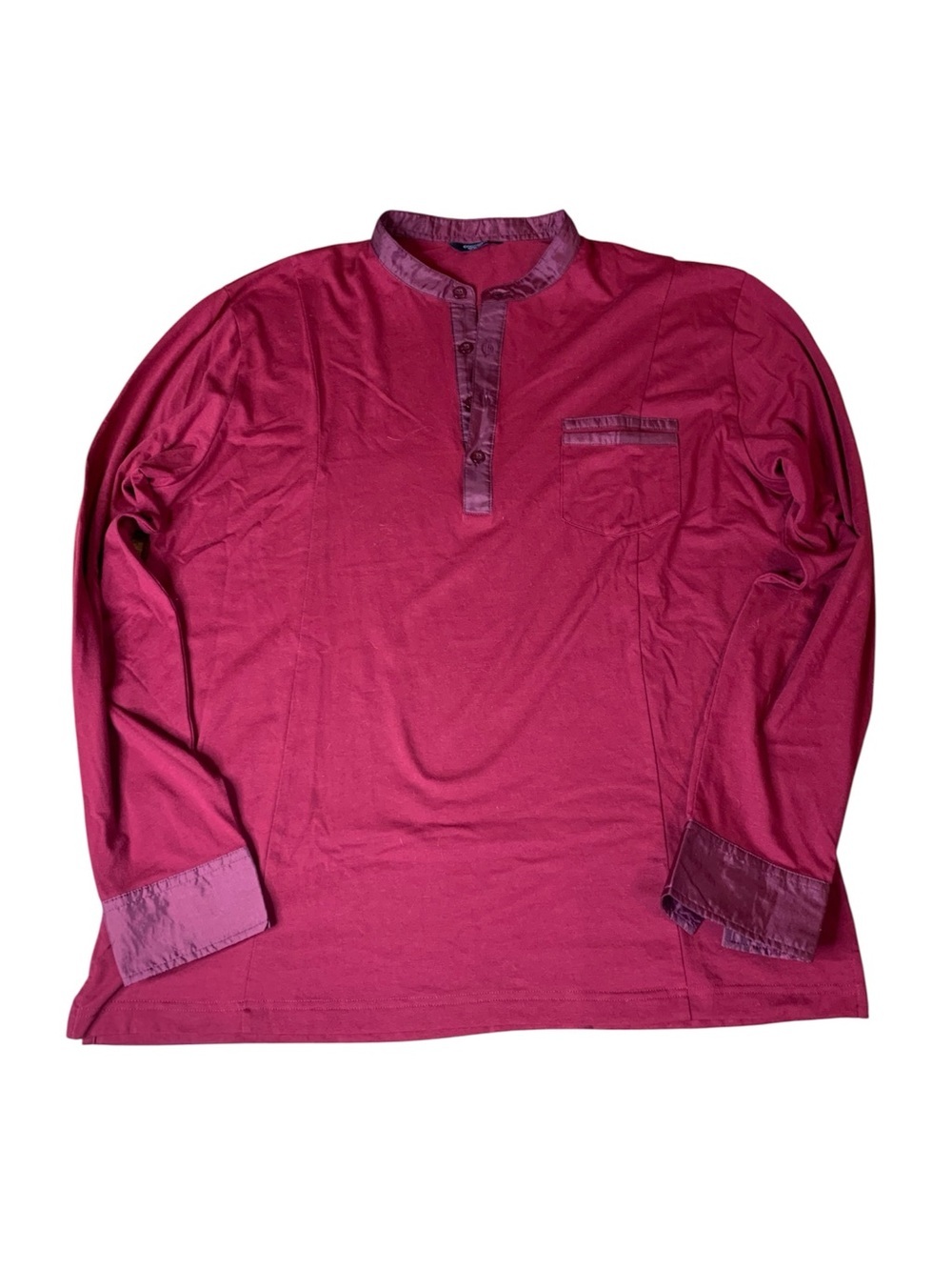 Coofandy Men’s Burgundy Long Sleeve Henley Shirt XL